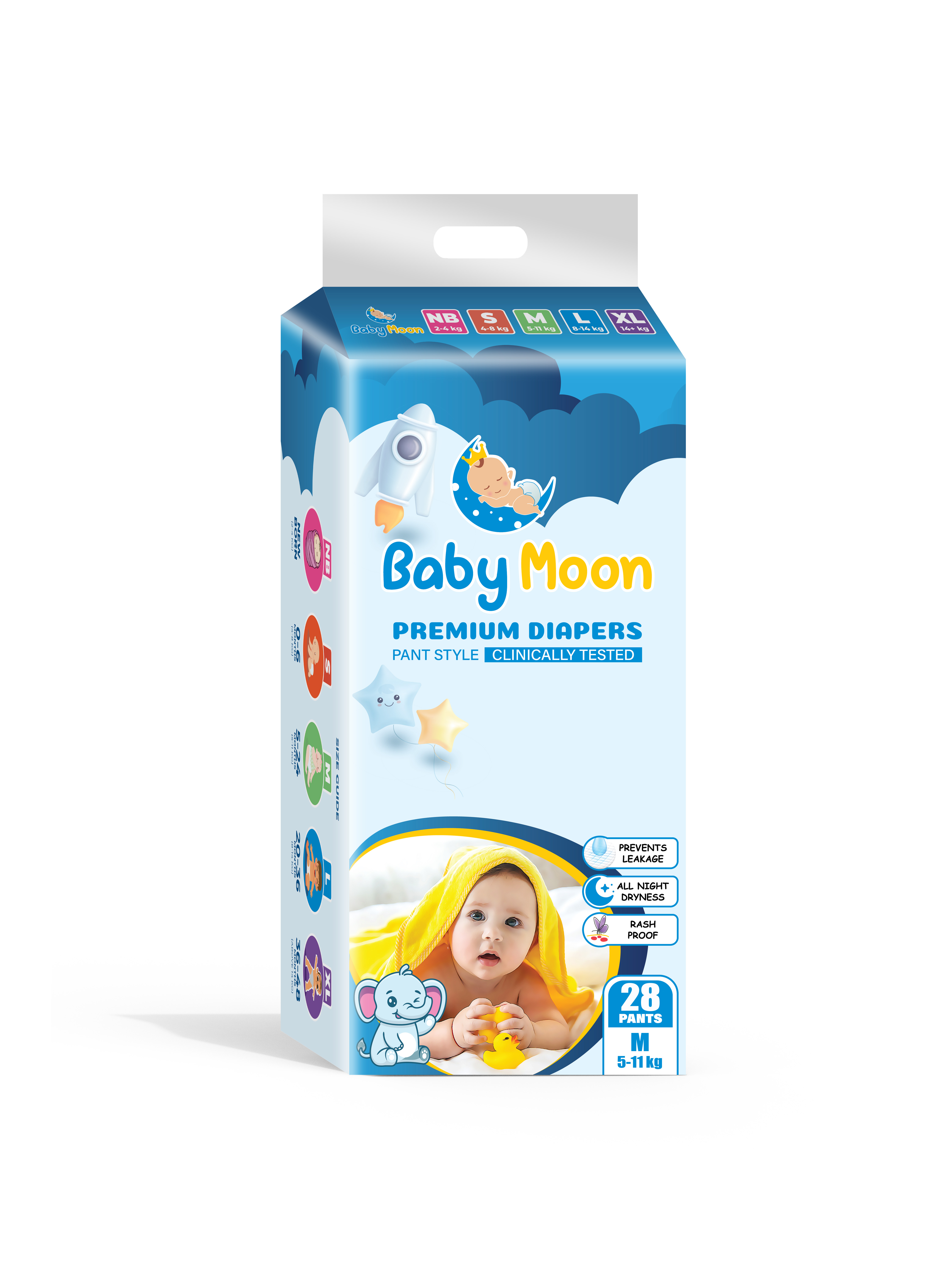 Baby Moon Diapers Pant Style Mini Eco Pack M28
